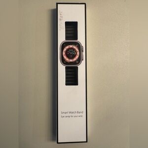 Elegant Black Smart Watch Stainless Steel Band